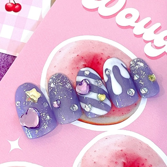 【送料無料】ネイルチップNo.74♡ネイル/韓国/アート/パーツ/カラフル/POP