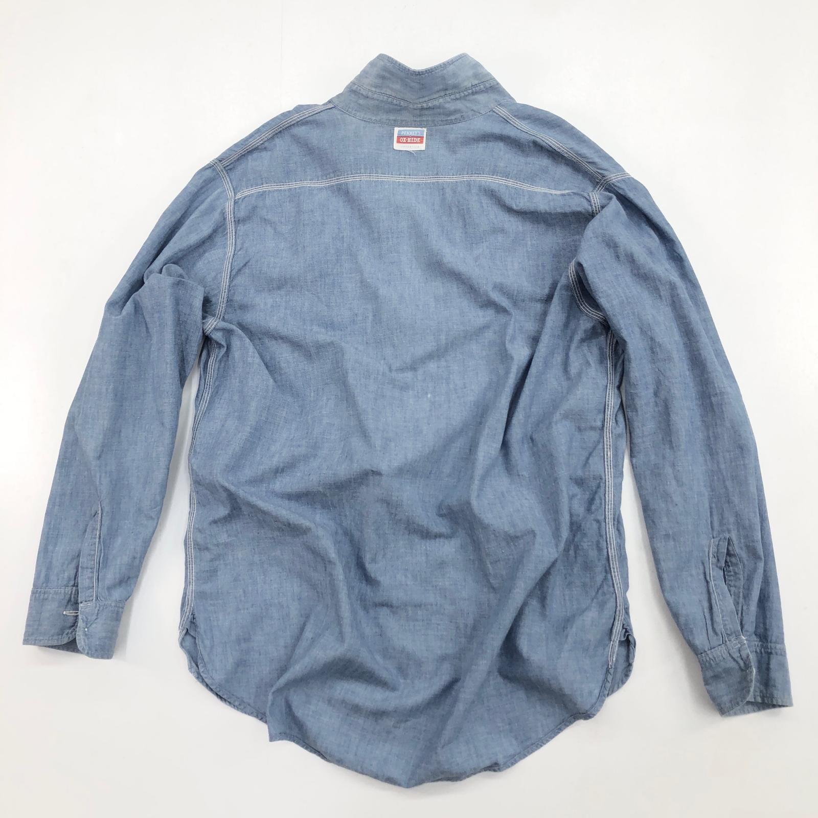 PENNEY'S OX-HIDE 50年代 コットンシャンブレー シャツ タグ マチ付き