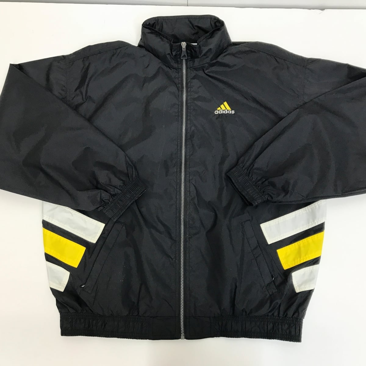 90s adidas ナイロンコート　ジャケット　パフォーマンスタグ　黒　XL