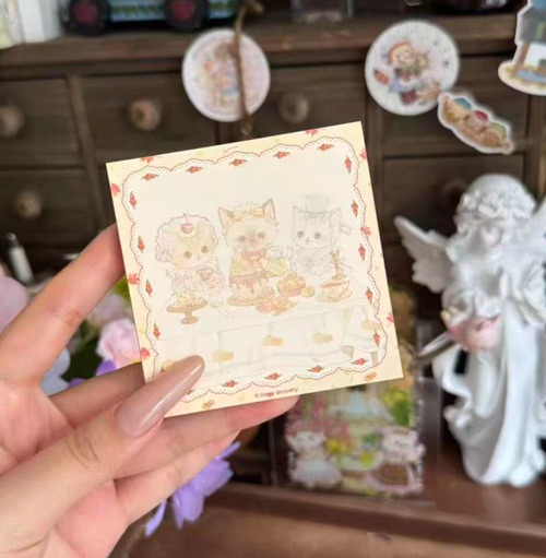 新作☆RG85｜Rose Grocery【秋日咖啡馆 B】両面印刷 正方形 メモ帳 50枚