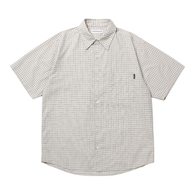 【Cabaret Poval】Plaid S/S Shirt(Light Beige)〈国内送料無料〉