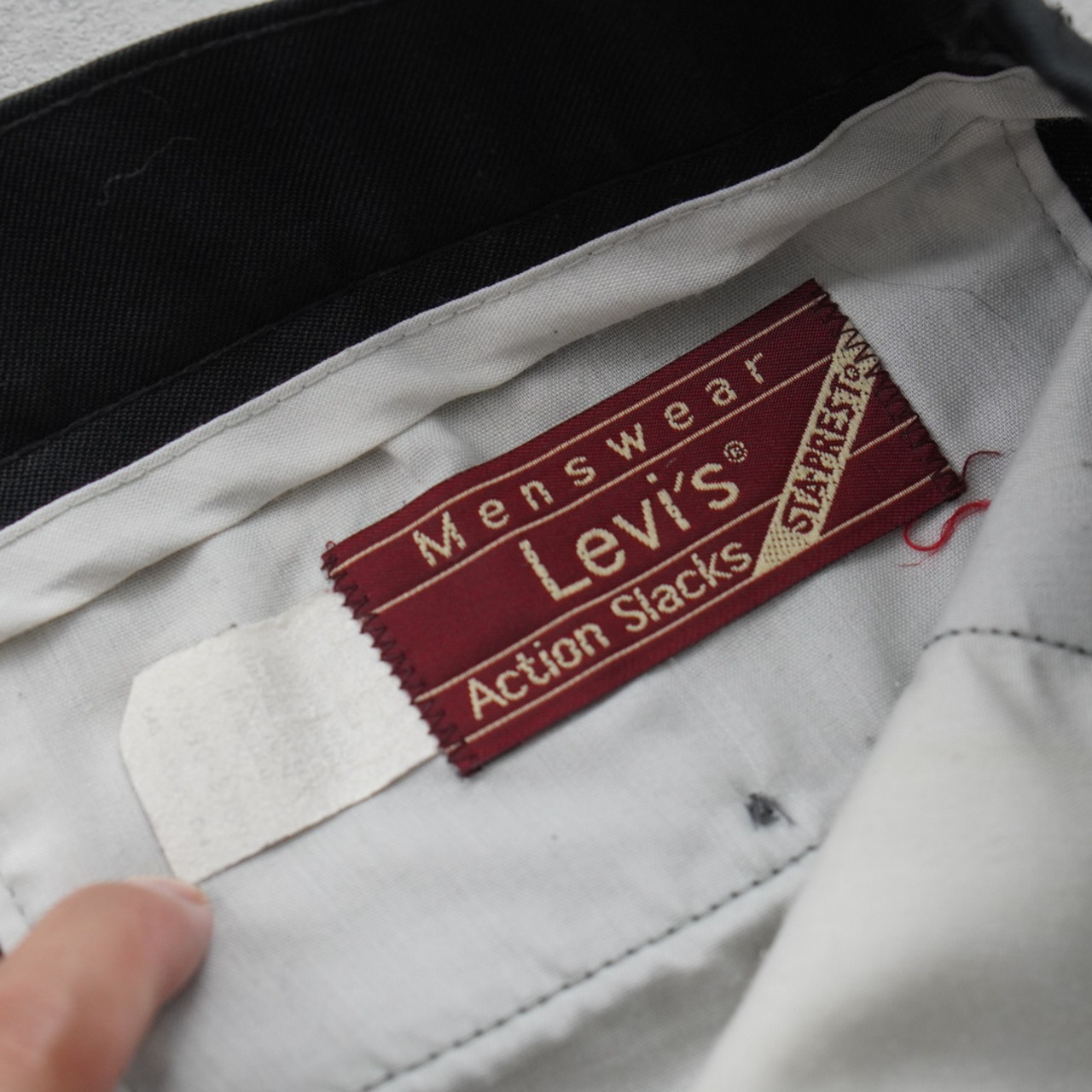 80s Levi's ACTION SLACKS BLACK "made in USA" [W33.5L29.5相当] 古着 - 9