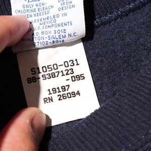 Deadstock L 目無し無地 ネイビー 80s 刺繍タグ リバースウィーブ チャンピオン スウェット Reverse weave champion