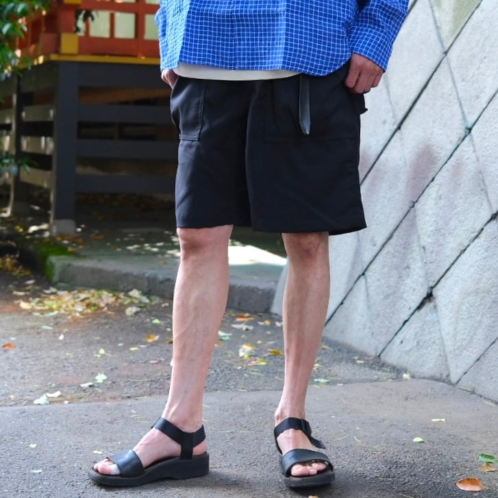 SASSAFRAS(ササフラス) / Overgrown Fatigue Pants 1/2 Woolino -Black
