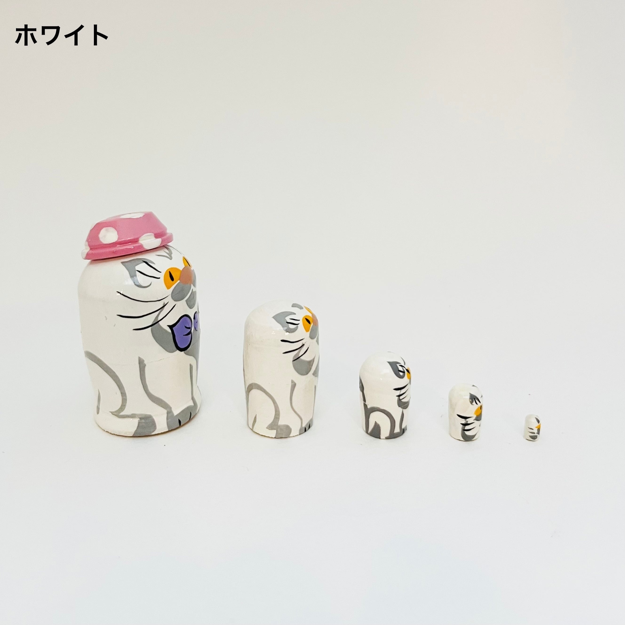 ミクロサイズマト / 水玉帽子ネコ(5個組)