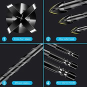 TAORAYO コンクリート ドリル ビット 陶器 ガラスドリルビット 7個入り 四刃六角軸 コンクリート ドリルビット 六角シャンクガラス ドリル 3mm 4mm 5mm 6mm 8mm 10mm 12mm 鋳物の穴あけ用 ガラス用ドリル ガラス タイル スレート 陶器 ガラスドリル刃 電動ドリルセット ツールキット あけ工具