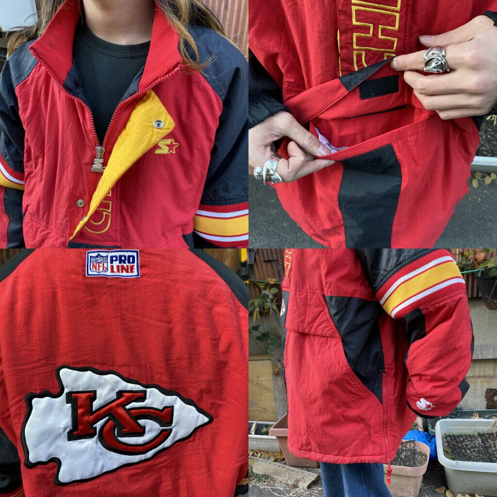 NFL kc ナイロンジャケット 中綿