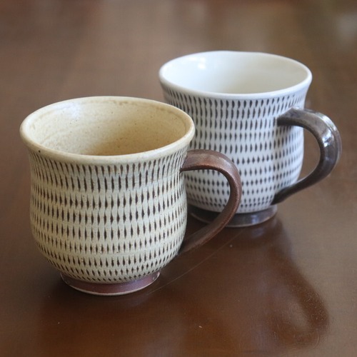 小石原焼 蔵人窯 丸いマグカップ 飛び鉋  Koishiwara-yaki Big mug #511