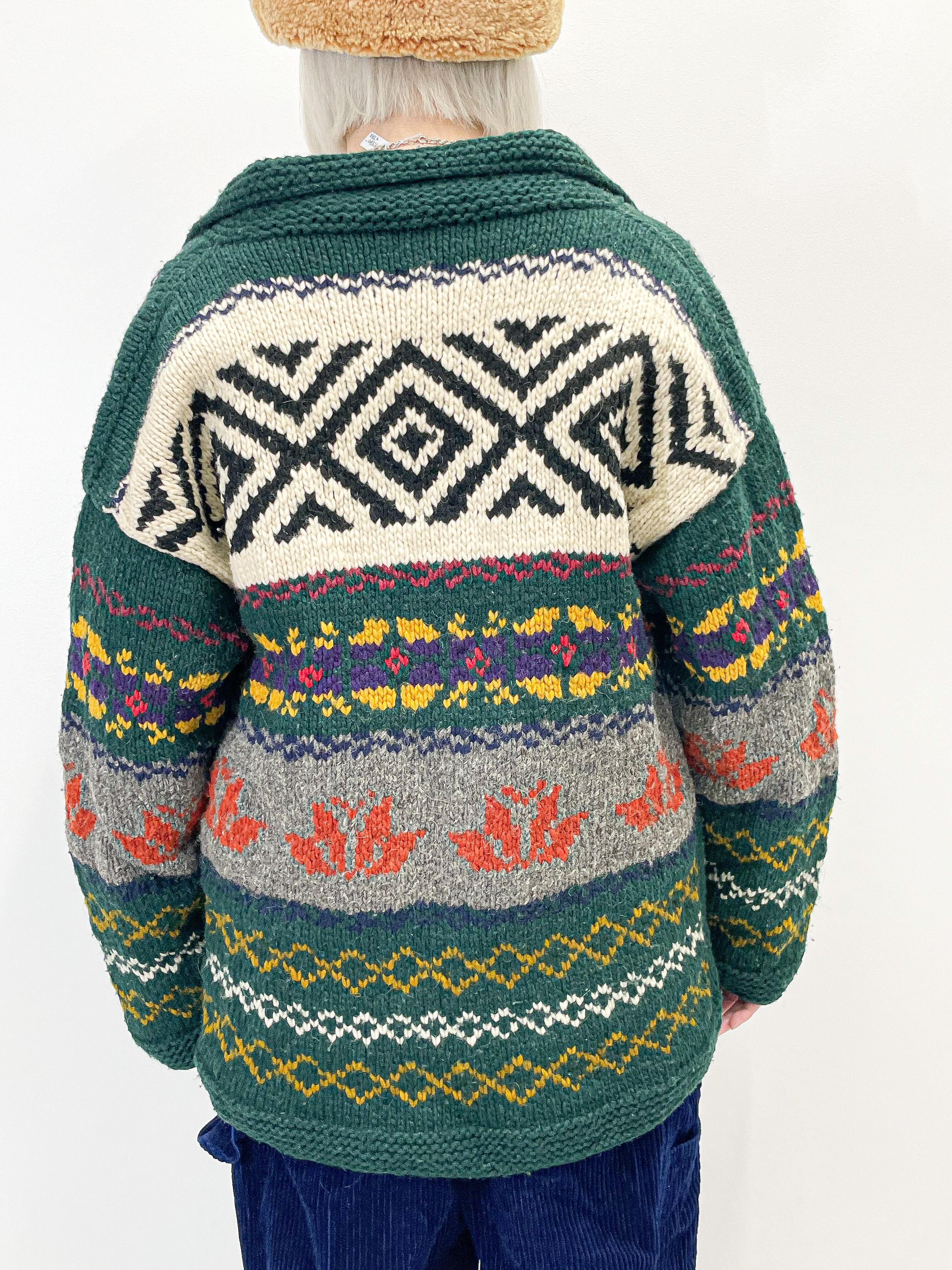 Vintage Ecuador Hand Knit Zip Up Cardigan | CORNER