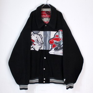 【Caka act2】"SCHOOL OF HARD KNOCKS" Special Patch Design Loose Stadium Jacket
