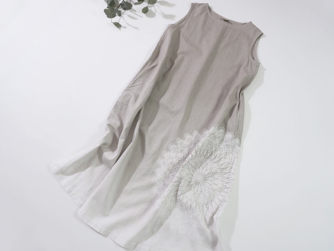 Batik half linen no/sl dress