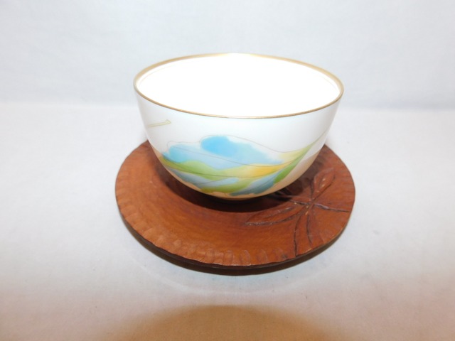 会津塗茶托(5客)  Aizu lacquer Japanese tea five saucers(No3)