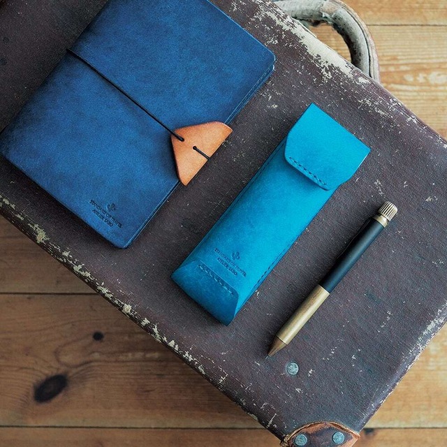 スリムなペンケース 大切なペン3本【ネイビー】