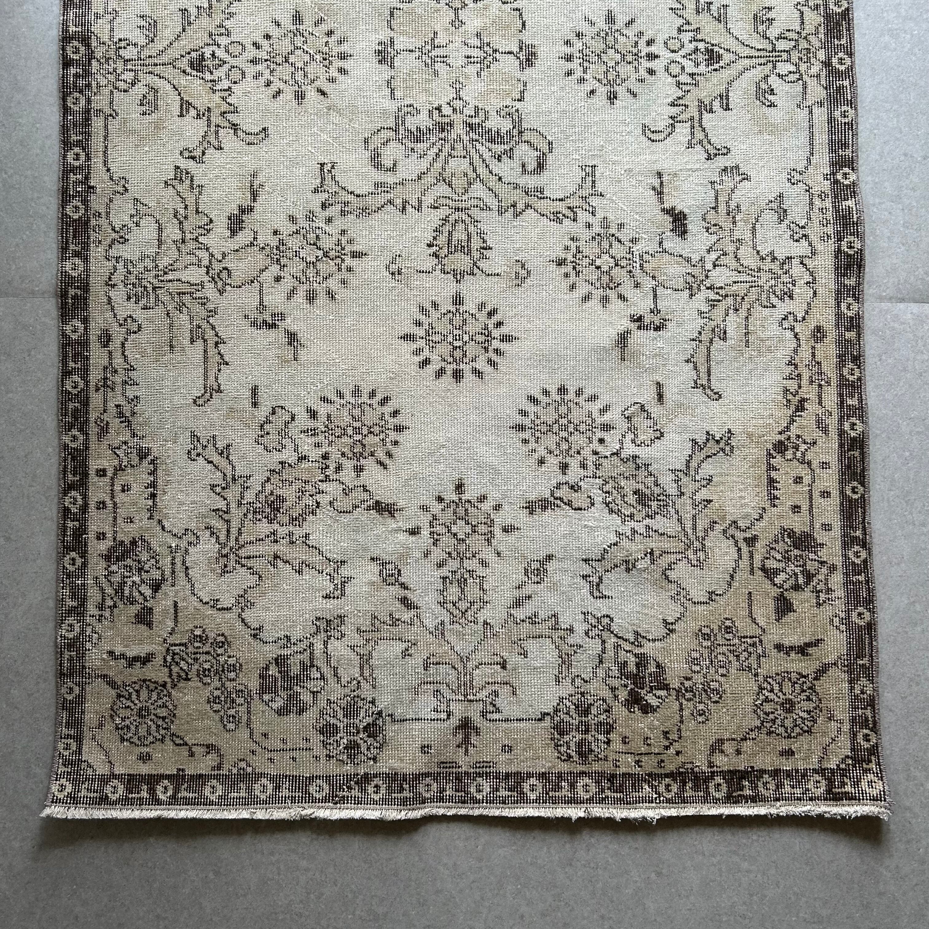 Vintage rug beige 211×119/ヴィンテージラグ トルコラグ 27250503