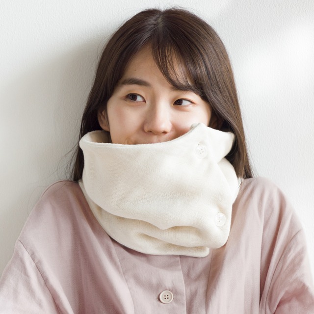 クムコ 首のおふとん 湯洗い12重ガーゼネックウォーマー