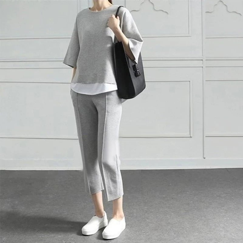 五分袖トップス&九分丈パンツ 2点セット YH8862