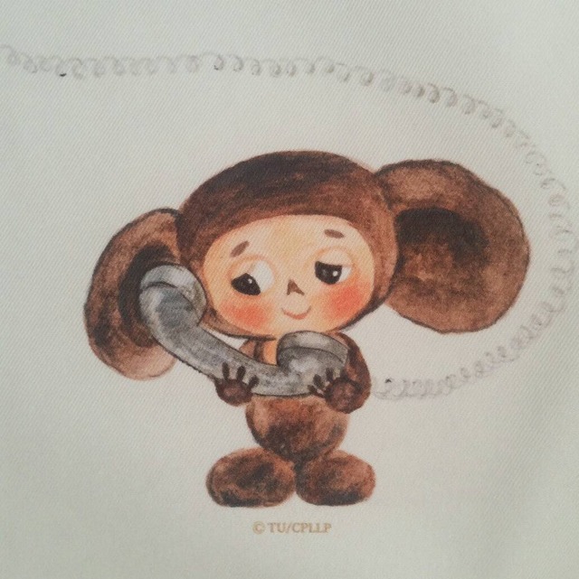 チェブラーシカ バッチ付きa4フラットトートバック 京都のかわいい雑貨屋さん ミハスピトゥー Mijaspittoo