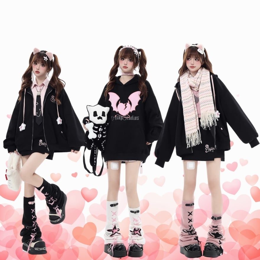 即納 サブカル系 地雷 ソックス 編み上げ CRAZYGIRLシリーズ｜天使と