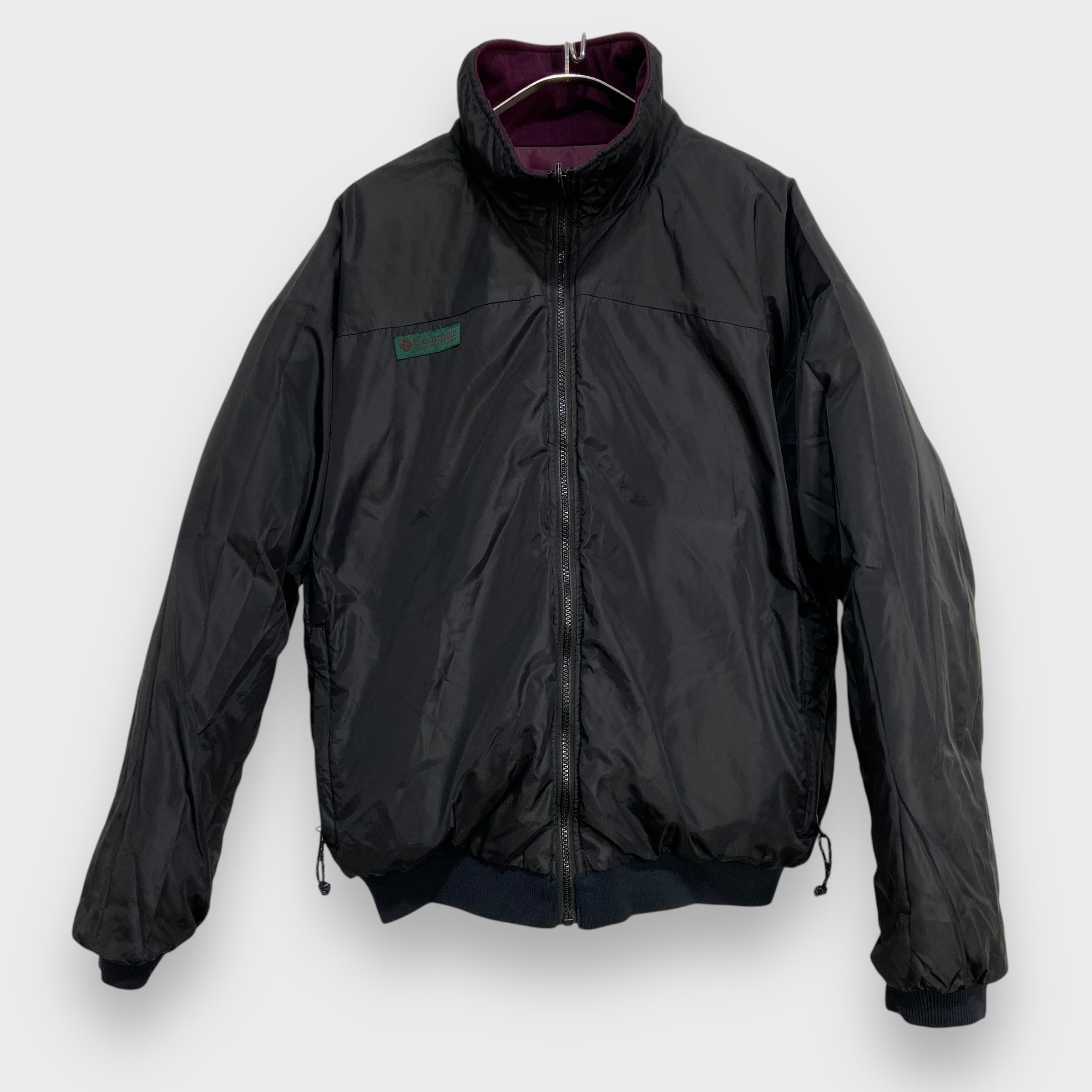 80s Columbia コロンビア リバーシブルダウンジャケット 黒 紫 L 80s Columbia コロンビア リバーシブルダウンジャケット 黒 紫 L