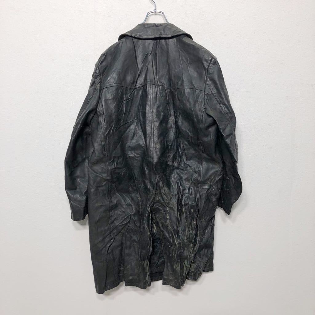 レザーロングコート XLサイズ位 チェスターコート レザージャケット 黒
