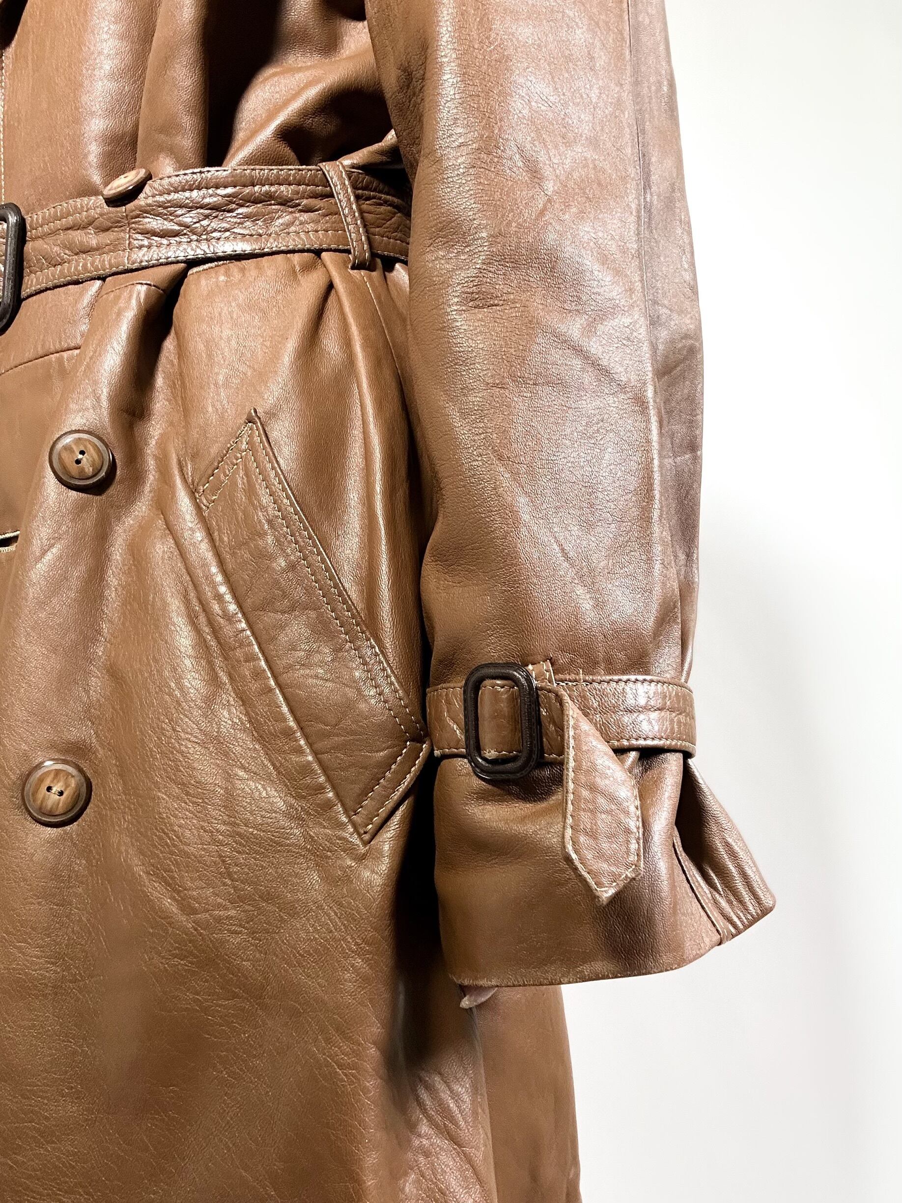 M.I.C CUIR】vintage long leather coat M.I.C CUIR フランス軍 レザー 