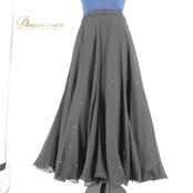 社交ダンス 衣装 スタンダード スカート レッスンウェア 女性用 オールシーズン 黒 DanceFashionPier ブラック系 ラインストーン スカート レディース ダンスウェア ポリエステル レッスン用 ストレッチ リッチ ブラック コーディネート おしゃれ フェミニン 大人 ステージ衣装 結婚式 パーティー用 おすすめ