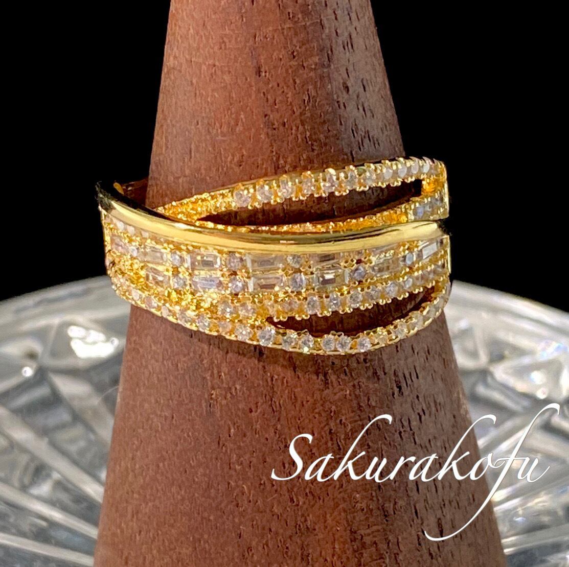 D042 レディース リング アシンメトリー ゴールドリング