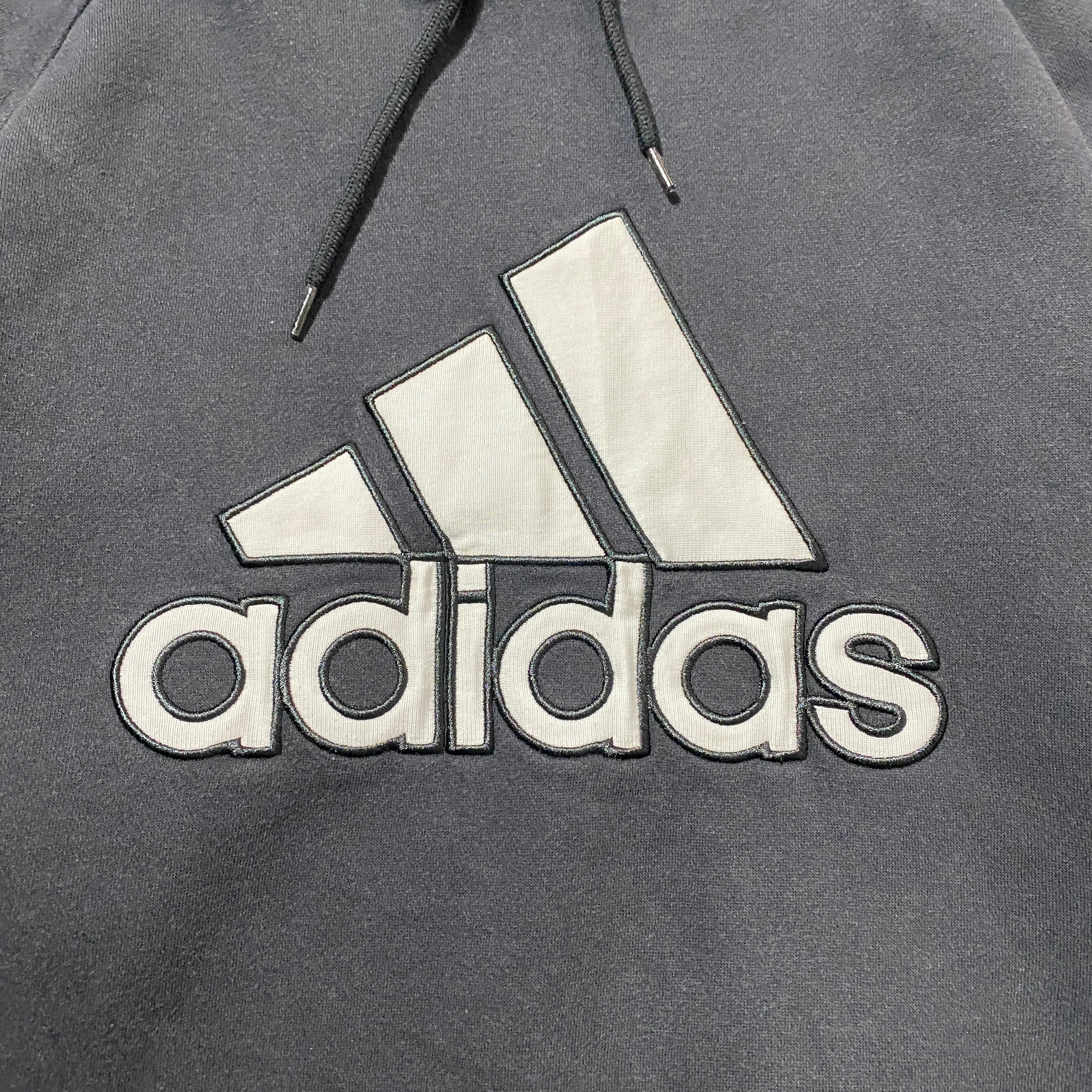 00's adidas アディダス 刺繍パフォーマンスロゴ US.XLサイズ ブラック