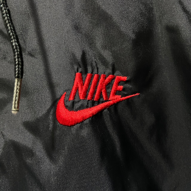 90s NIKE ナイロンジャケット 銀タグ 切り替え配色 黒 赤 白 L