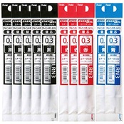 ぺんてる ボールペン替芯セット XLRN3 0.3mm 黒5本 赤3本 青2本 AMZ-LRN3-10