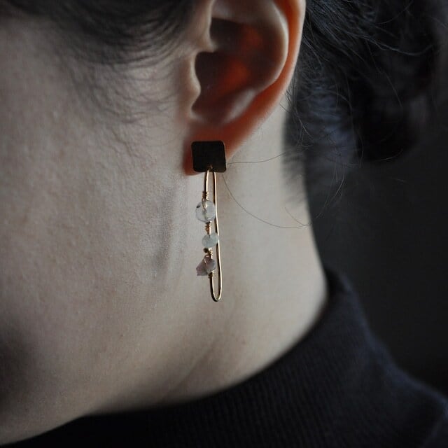 LAURE MORY BIJOUX Stone Pierces (brass / 24kgp)