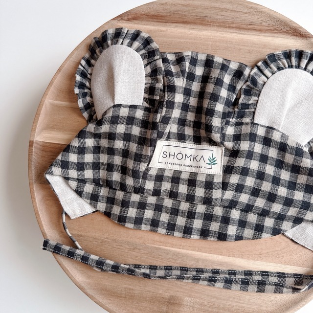 KOALA NIGHT GINGHAM｜タイプ：Bonnet / ツバ：Straight / 耳：Neutral