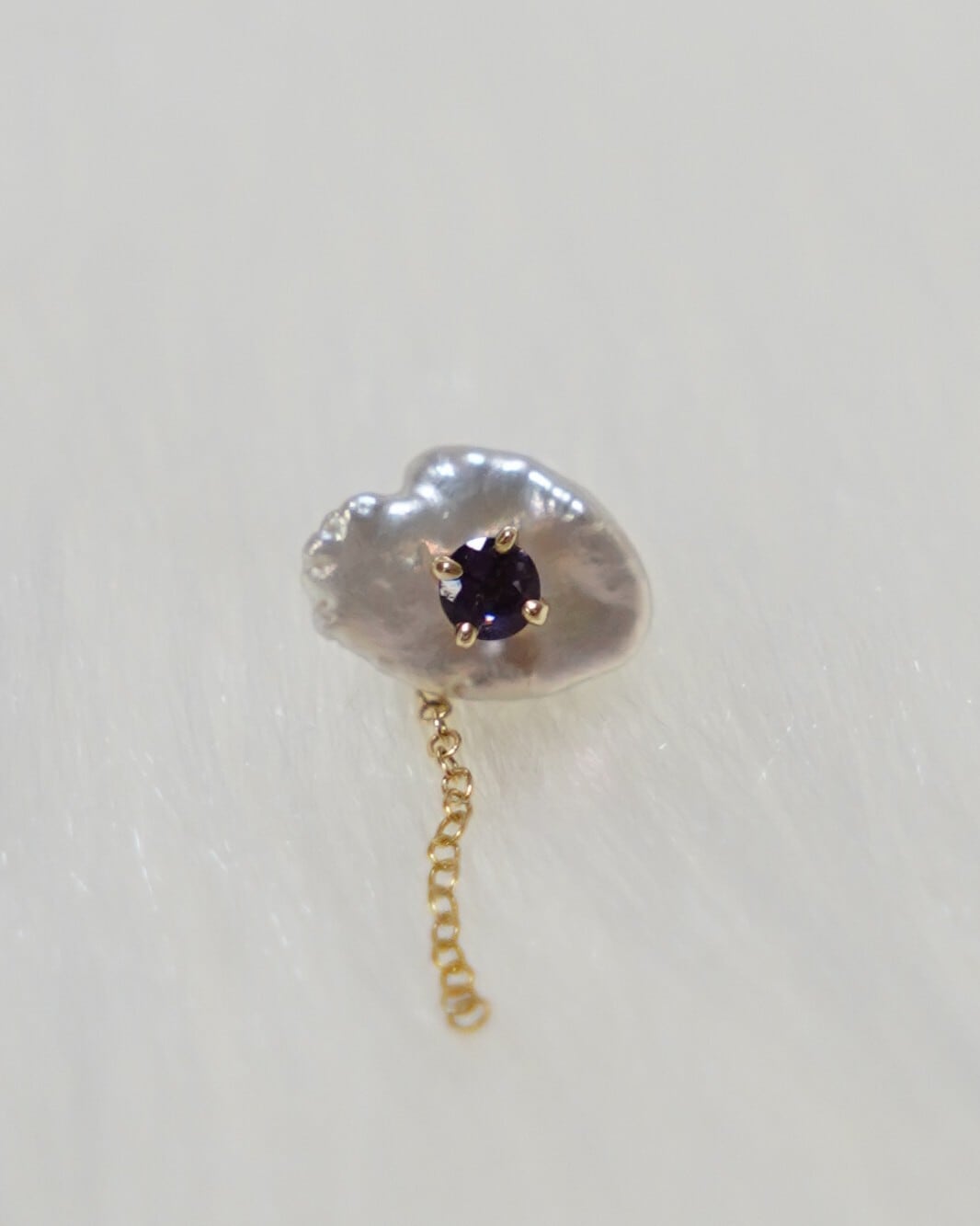 (SV)Birthstone pierced 2月-Amethyst-