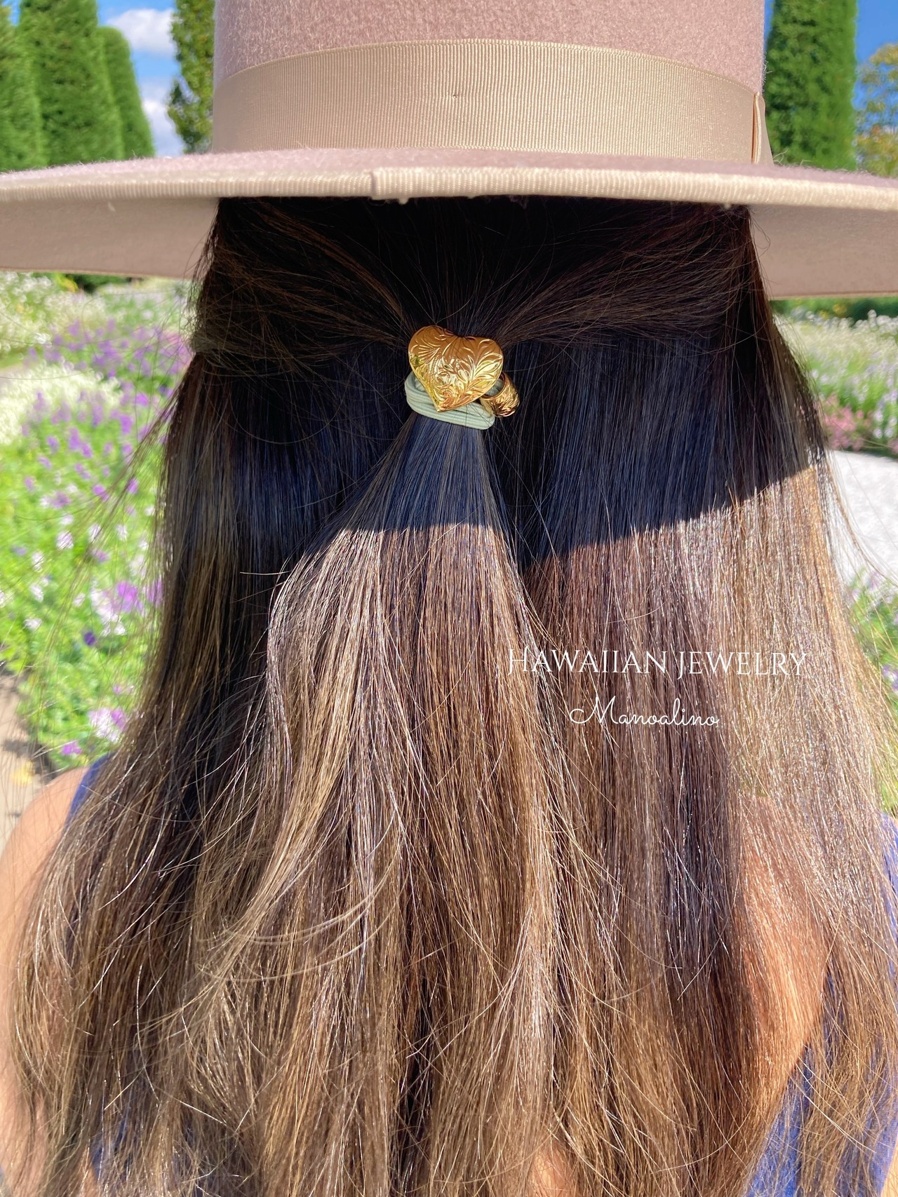 【5color】Pu'uwai hear hair accessoryHawaiianjewelry(ハワイアンジュエリーヘアゴムハート)
