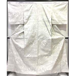 正絹・紬・単衣・着物・白地・No.200701-0565・梱包サイズ60