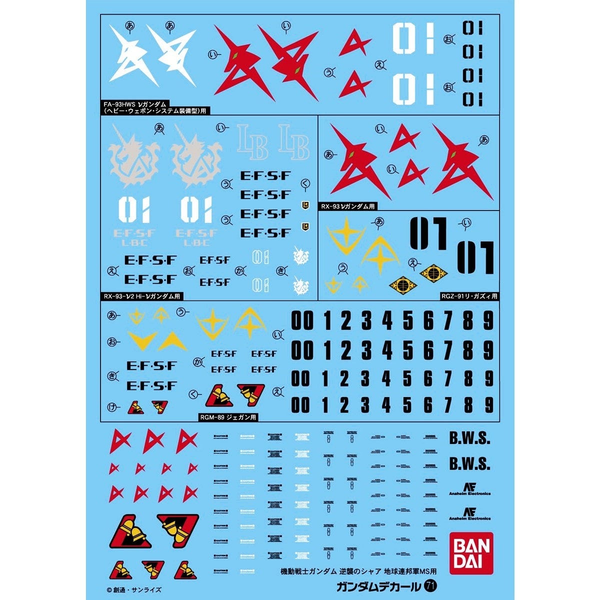 ガンダムデカールNo.71 HGUC 1/144 機動戦士ガンダム 逆襲のシャア