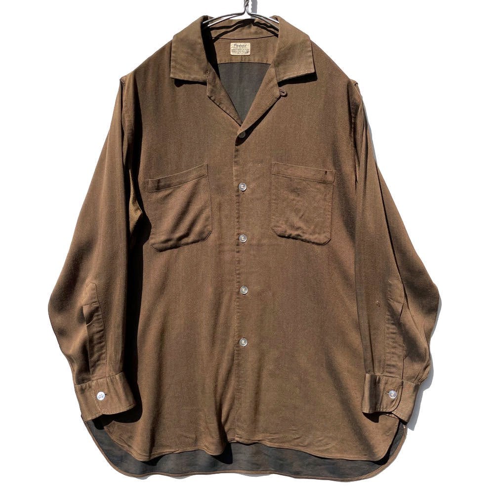 old super big open collar rayon shirt