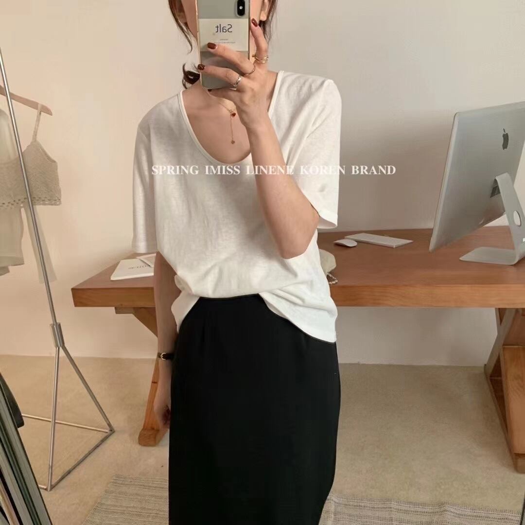 Uネックカットソー　AJ2205-627