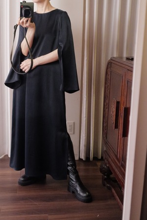 slit 2way dress navy