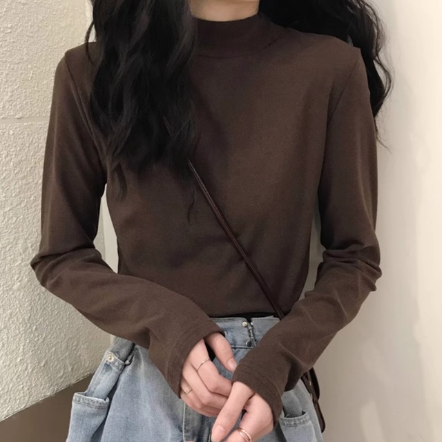 レディース トップス ロンT プルオーバー Tシャツ 長袖 萌袖 ハイネック 伸縮性 かわいい 大人可愛い きれいめ シンプル カジュアル 上品 おしゃれ かっこいい レトロ こなれ感 ラフ ルーズ 個性的 クール 主役級 存在感 とろみ感 抜け感 ラブリー キュート 都会的 学生風 ベーシック アクティブ ナチュラル 無地 秋 冬 お出かけ 公園 女子会 休日 ショッピング カフェ 楽ちん 普段使い 着回し 定番 ゆる フリーサイズ ホワイト ブラック ブラウン ライトグレー ダークグレー アプリコット