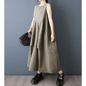 立体 切替 フレアワンピース  30218