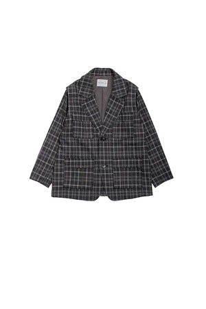 INTERPLAY / 2WAY WORKER JACKET - BLACK CHECK