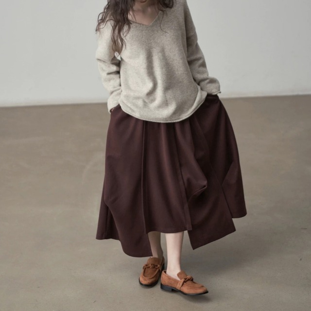 Layered drape skirt【2color】 C1353