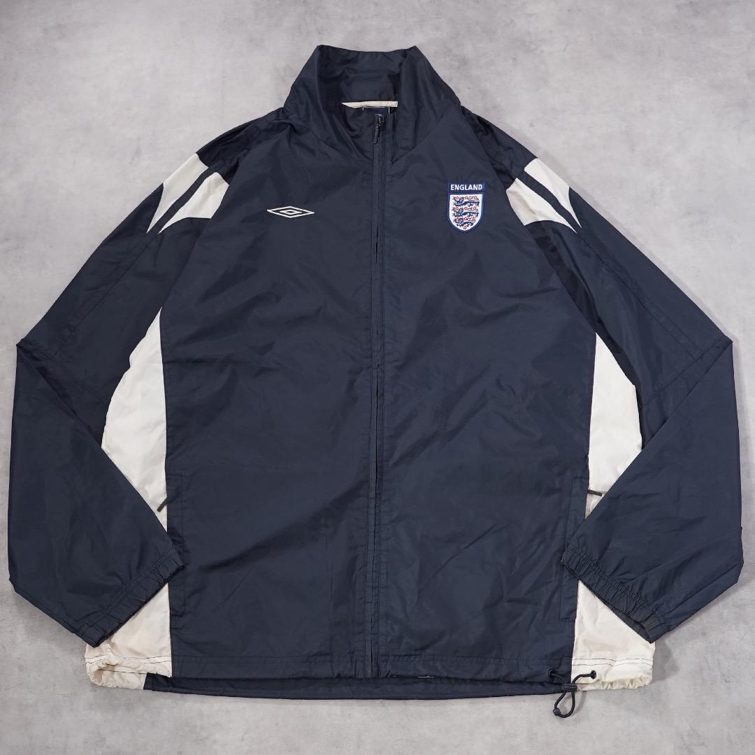 アンブロ イングランド ジャケット 古着 00s サッカー XL 紺 18270