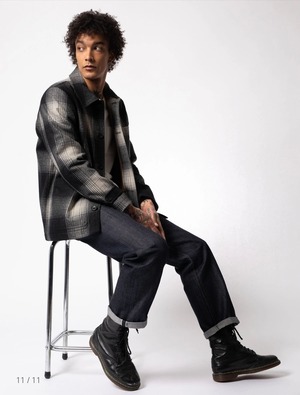 Nudie jeans ヌーディージーンズ  2021Fall Mangan Shadow Check Jacket Black Check ジャケット