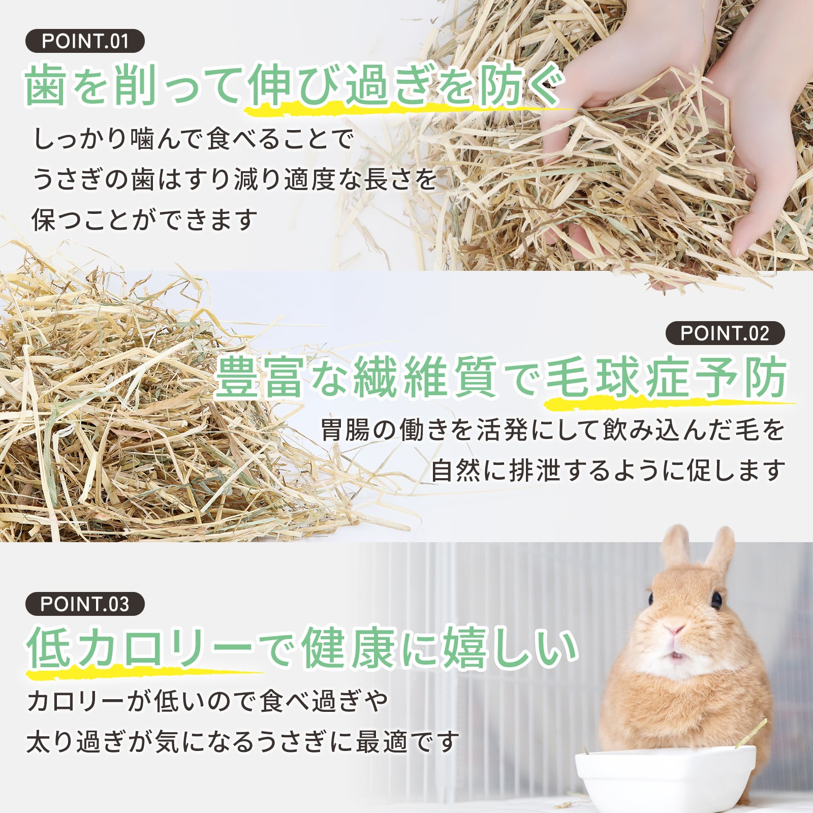 牧草王国 特選 スーダングラス 500g×3袋 | うさぎの牧草チモシーもふ