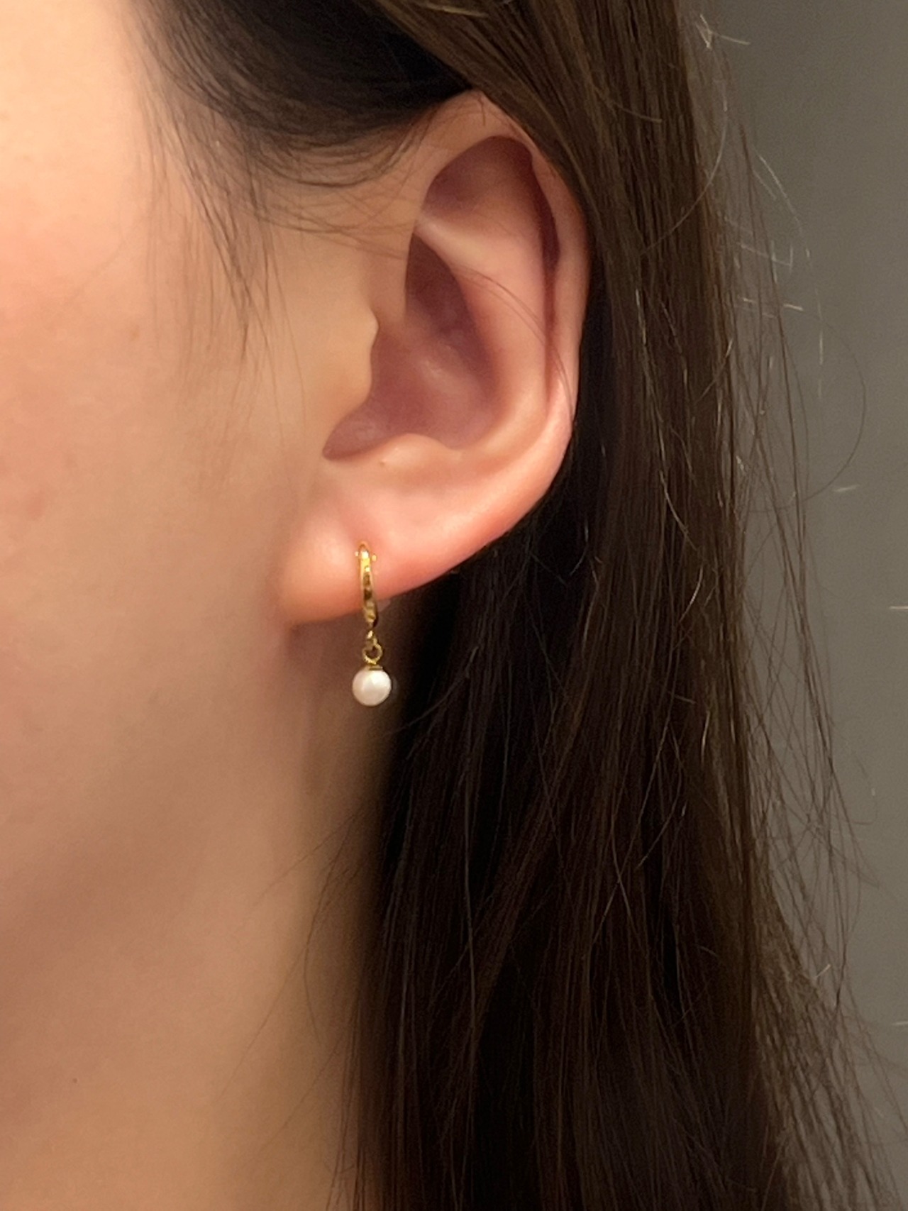 Pearl hoop earring