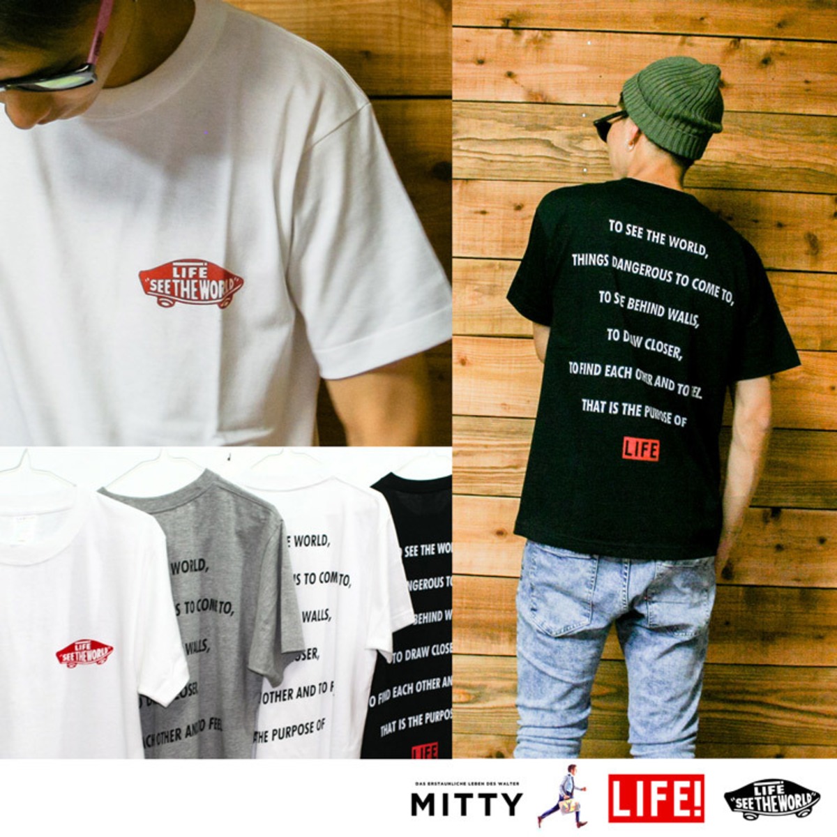SALE】LIFE! 「MITTY」「スローガン」映画 Tシャツ sstee-life 