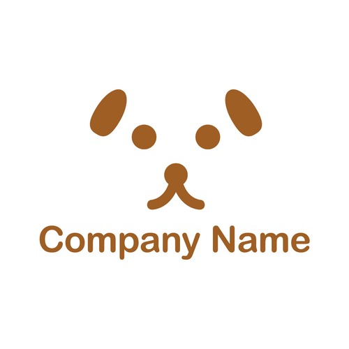 No211 シンプルな犬【単色、犬、顔、可愛い、オシャレ、ペット、動物、クリニック、ショップ】