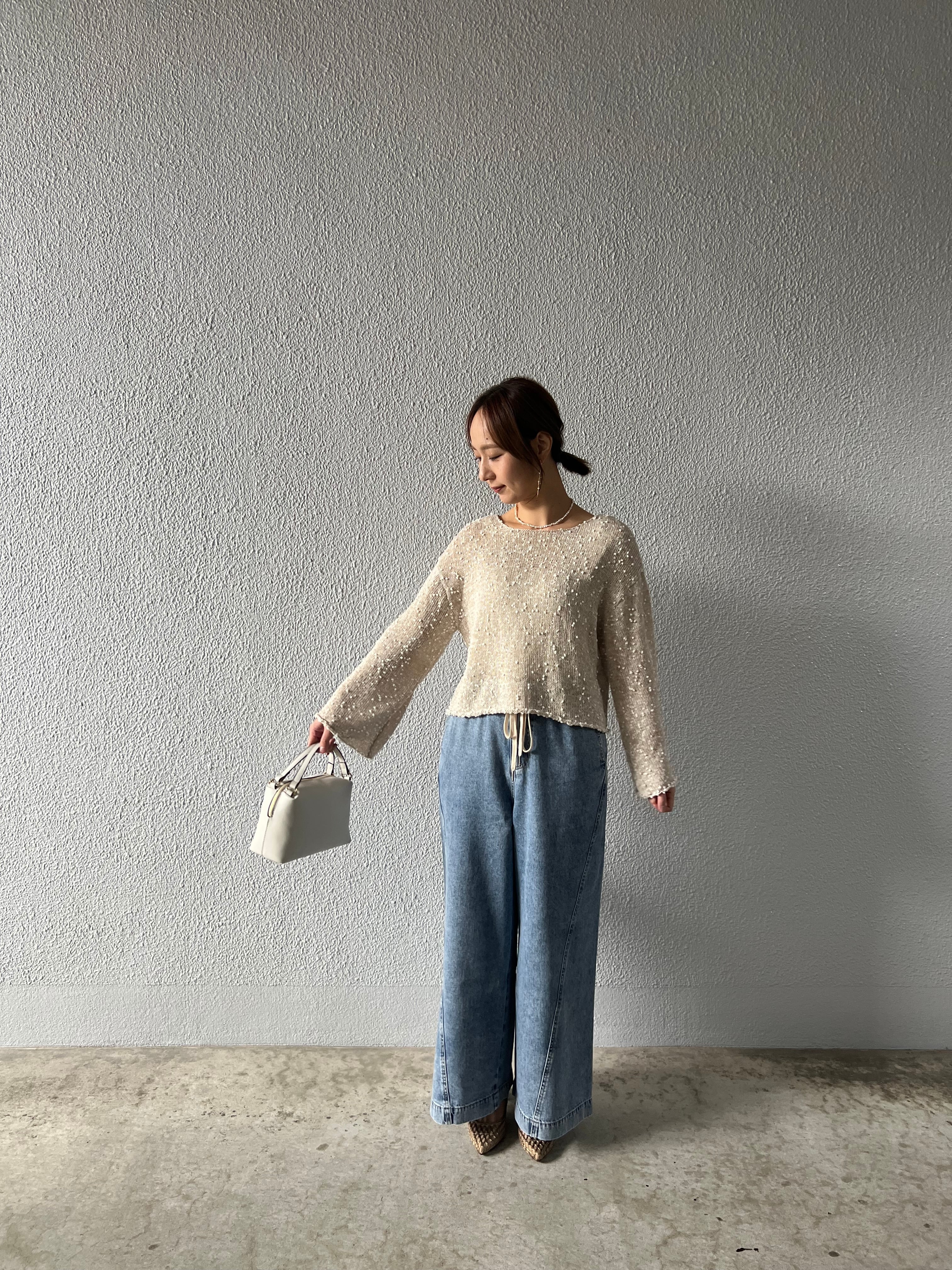 【SELECT】ponponヤーンワイドスリーブプルオーバー